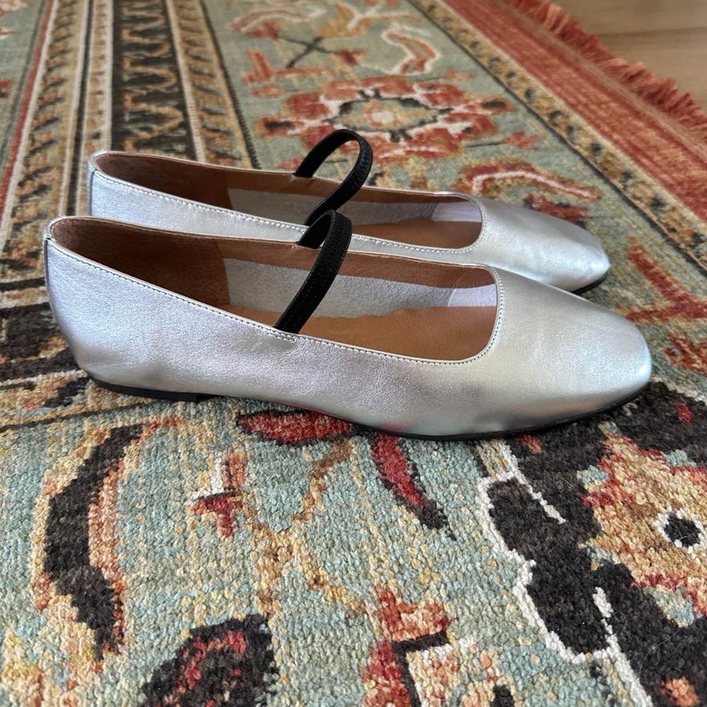 The Greta Ballet Flat in Silver - Size 10!